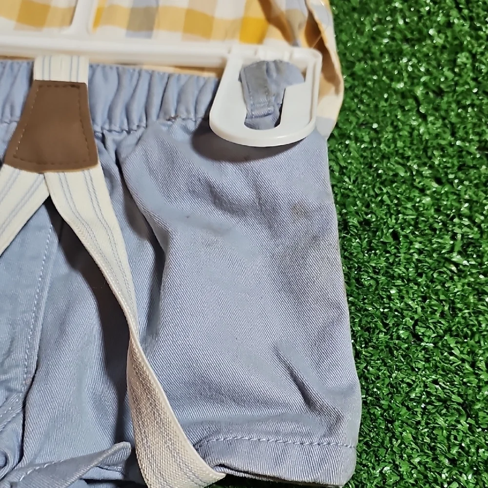 Carter's Yellow and Blue Checkered Baby Outfit